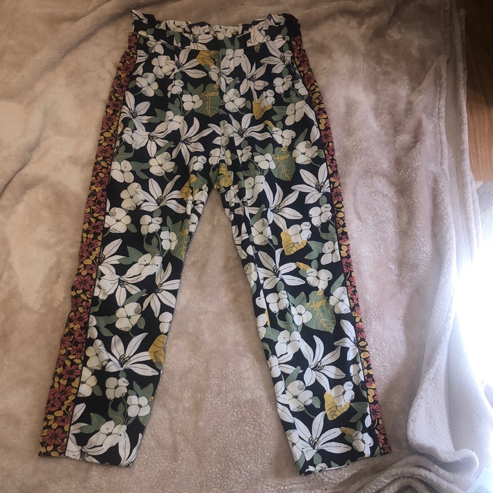 Zara floral high waisted pants